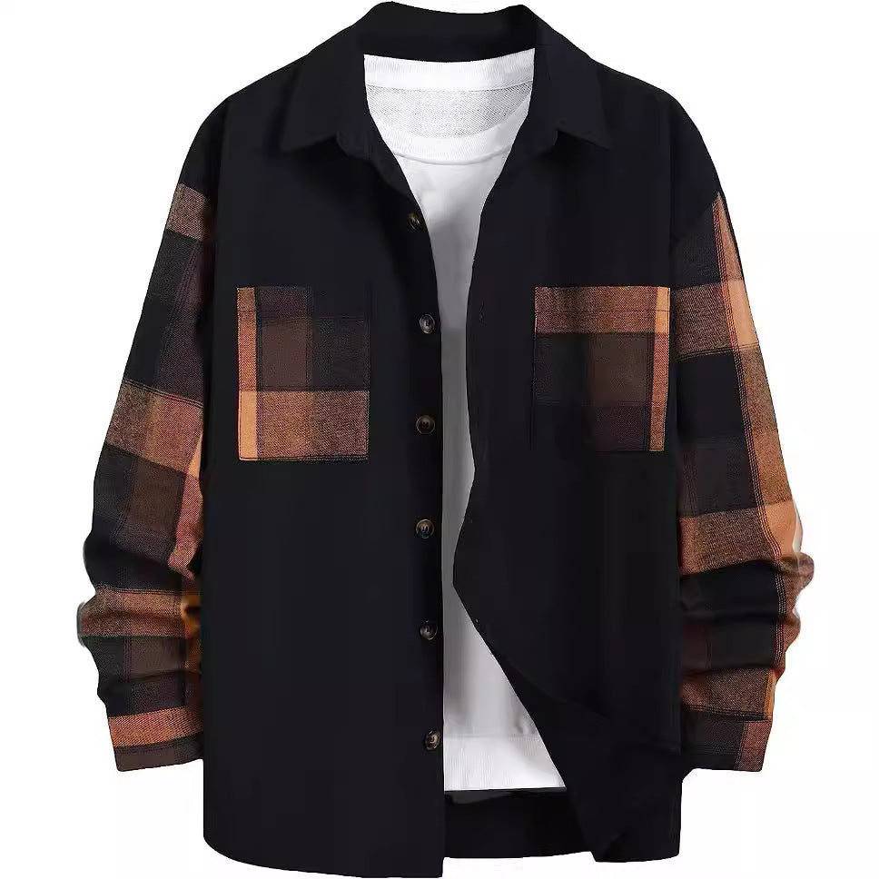 Autumn Plaid Colorblock Shirt - HabiKart