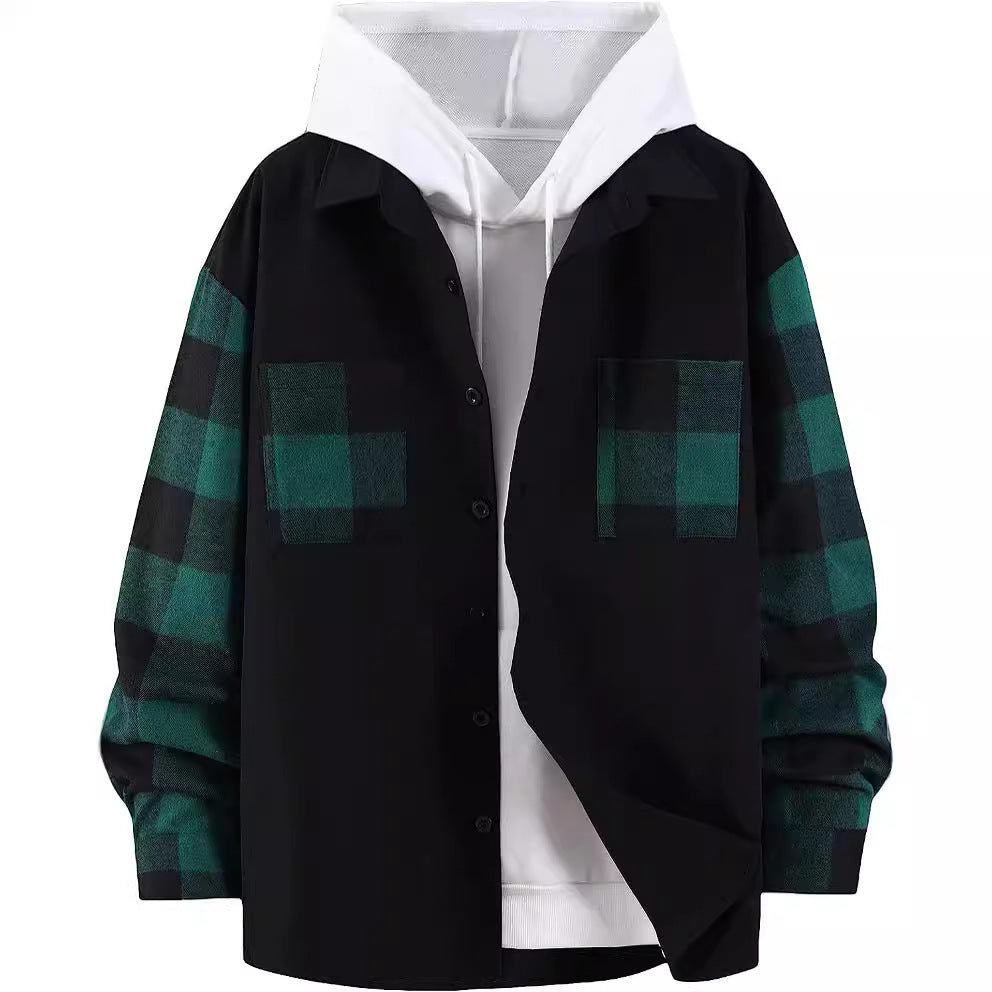 Autumn Plaid Colorblock Shirt - HabiKart