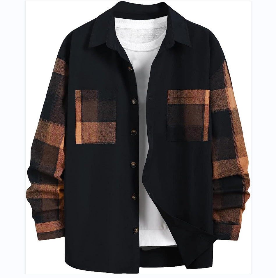 Autumn Plaid Colorblock Shirt - HabiKart