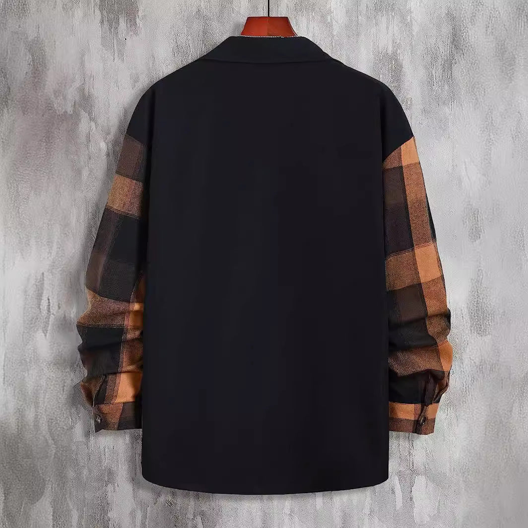 Autumn Plaid Colorblock Shirt - HabiKart